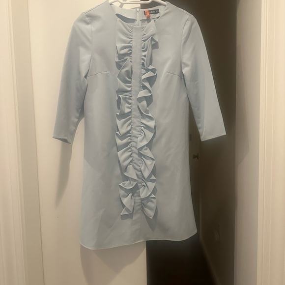 SHEIN- Baby Blue ruffle front dress- size xs - Picture 4 of 5